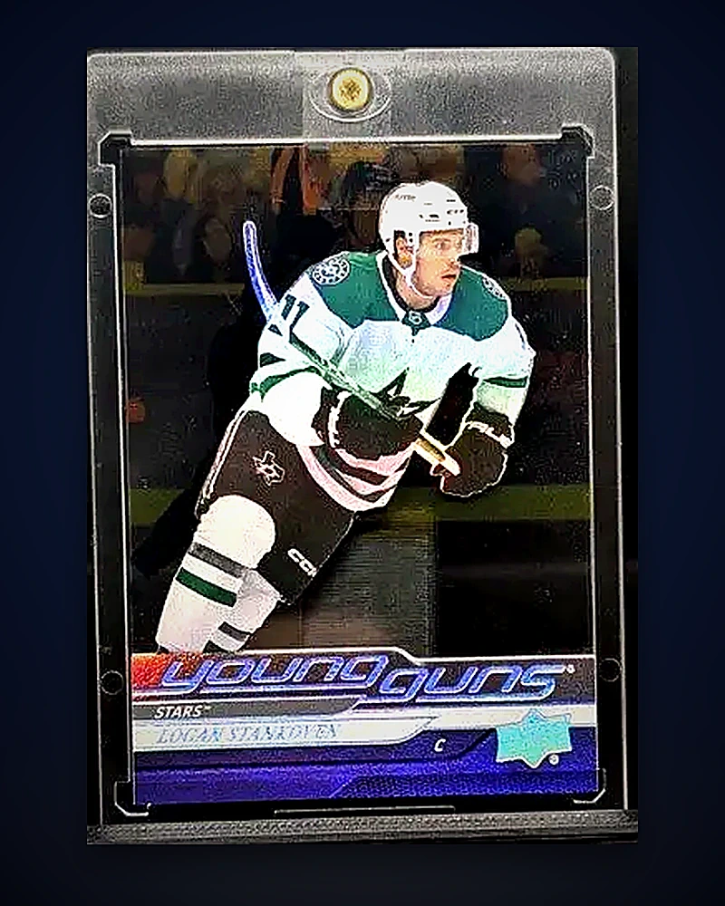 Logan Stankoven Young Guns Acetate rookie card — photo from the live Young Gunz Sports eBay listing